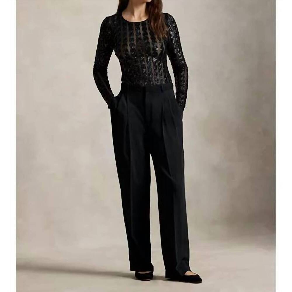 NEW POLO RALPH LAUREN sequin cable knit bodysuit in black